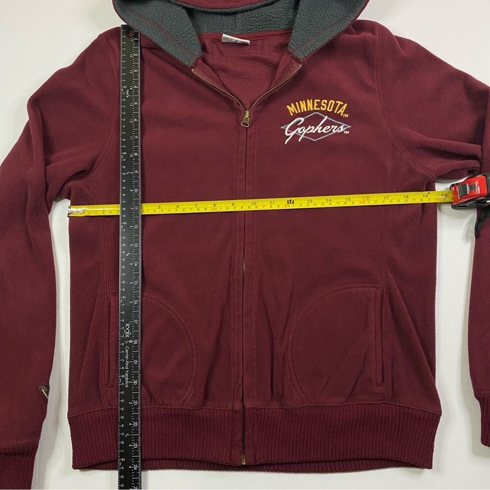 University of Minnesota Fleece Sweatshirt Womens L Full Zip Hoodie Embroidered - Picture 7 of 8